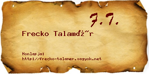 Frecko Talamér névjegykártya